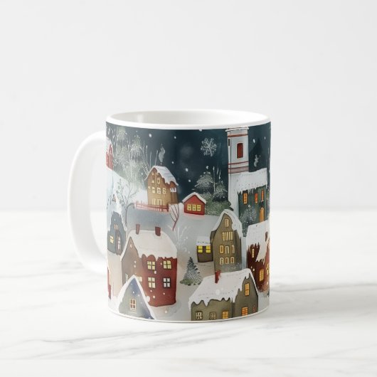 Mug Ville de Noël illustrative (Devant gauche)
