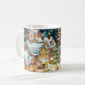 Mug Ville de Noël illustrative dans la neige (Devant gauche)