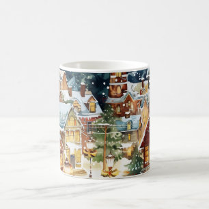 Mug Ville de Noël illustrative dans la neige
