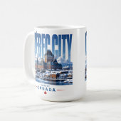 Mug 🏰 Ville de Québec Skyline Moderne 🏰 (Devant gauche)