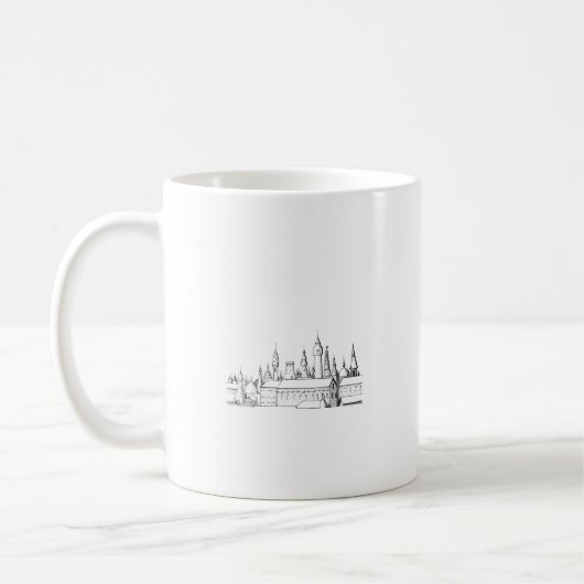 Mug ville fabuleuse . artwork . noir et blanc (Gauche)