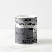 Mug ville géométrique gris bleu Mega (Centre)