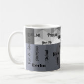 Mug ville géométrique gris bleu Mega (Gauche)