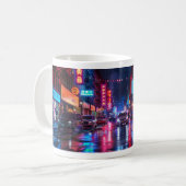 Mug Ville néon - Conception 1 (Devant gauche)