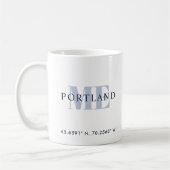 Mug Ville personnalisée rustique Coordonnées Latitude  (Gauche)