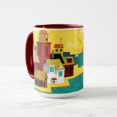Mug Ville portuaire abstraite (Devant gauche)