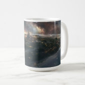 Mug Ville spatiale suspendue dans l'univers (Devant droit)