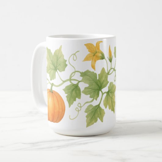 Mug Vin citrouille Avec Fleurs (Devant gauche)
