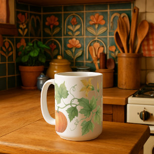 Mug Vin citrouille Avec Fleurs