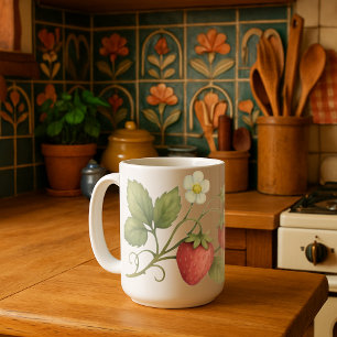 Mug Vin De Fraise Aux Fleurs