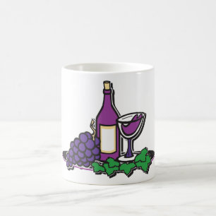 Mug Vin rouge et raisins pourpres
