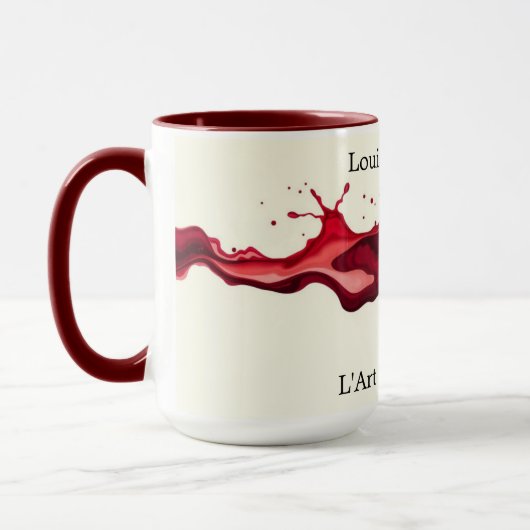 Mug Vin Rouge Fluide Versé Art Abstrait Céramique (Gauche)