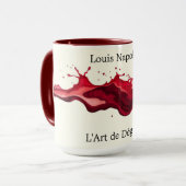 Mug Vin Rouge Fluide Versé Art Abstrait Céramique (Devant gauche)