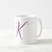 Mug Vin Rouge rose Monogramme Lettre initiale Cadeau M (Devant droit)