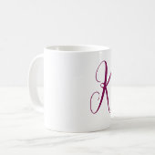Mug Vin Rouge rose Monogramme Lettre initiale Cadeau M (Devant gauche)
