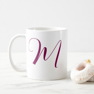 Mug Vin Rouge rose Monogramme Nom initial Mariage Cade