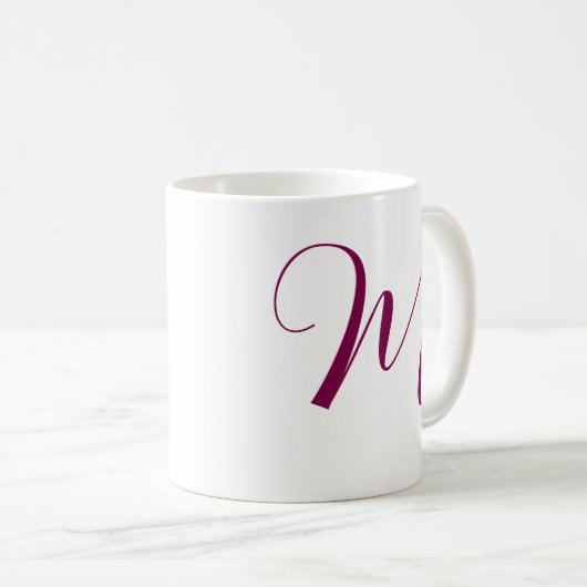 Mug Vin Rouge rose Monogramme Nom initial Mariage Cade (Devant droit)