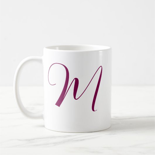 Mug Vin Rouge rose Monogramme Nom initial Mariage Cade (Gauche)