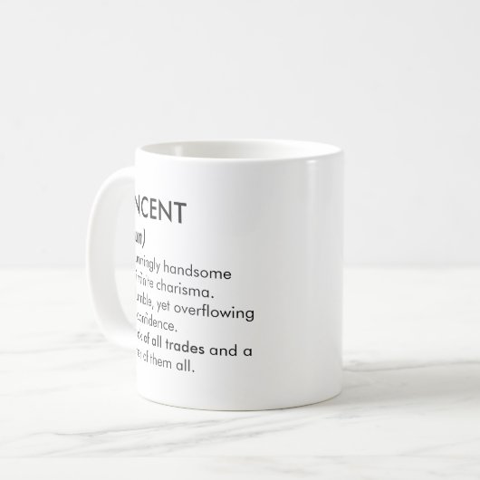 Mug Vincent name, Editable name, Custom name (Devant gauche)