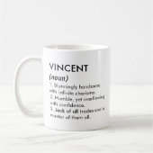 Mug Vincent name, Editable name, Custom name (Gauche)