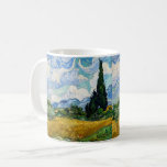 Mug Vincent Van Gogh - Champ de blé avec cyprès<br><div class="desc">Champ de blé avec Cyprès / Champ de ble avec cypres - Vincent Van Gogh,  juillet 1889</div>