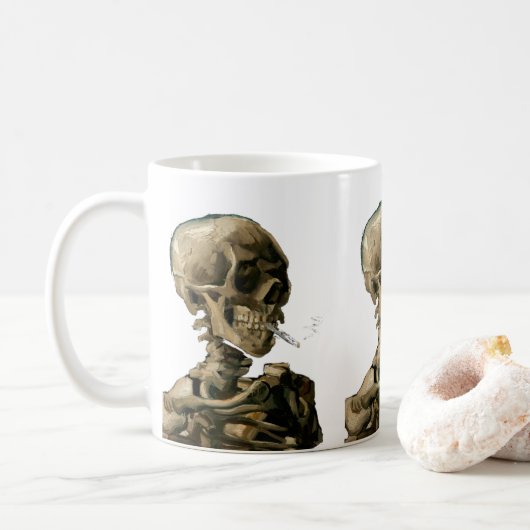 Mug Vincent van Gogh - Crâne avec cigarette brûlante (Avec donut)