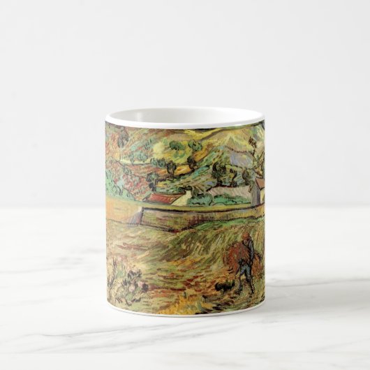 Mug Vincent van Gogh - Fermé champs de blé avec paysan (Centre)
