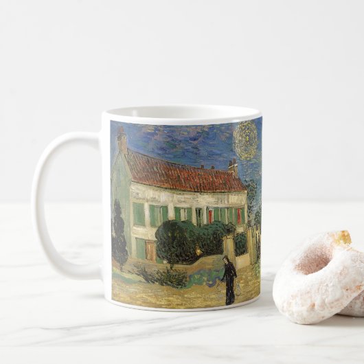 Mug Vincent van Gogh - La maison blanche la nuit (Avec donut)