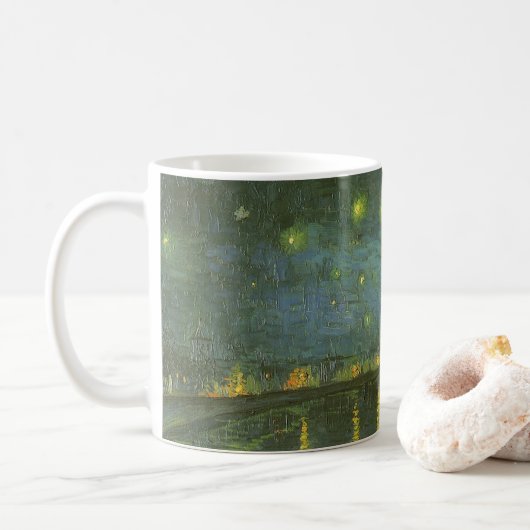 Mug Vincent van Gogh - Nuit étoilée sur le Rhône (Avec donut)