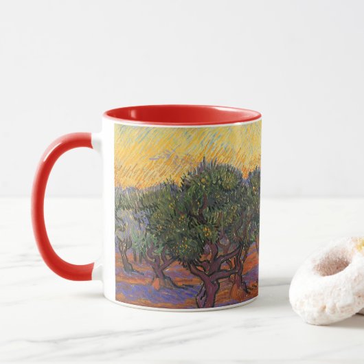 Mug Vincent van Gogh - Olive Grove, Orange Sky (Avec donut)