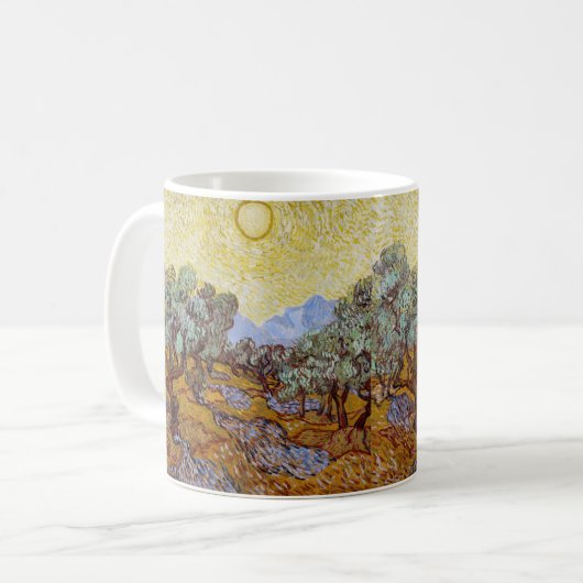 Mug Vincent van Gogh - Oliviers, Ciel Jaune et Soleil (Devant gauche)