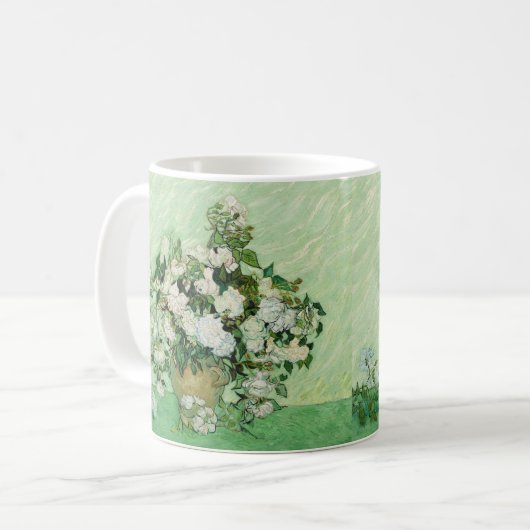 Mug Vincent van Gogh peignant, roses 1890 (Devant gauche)