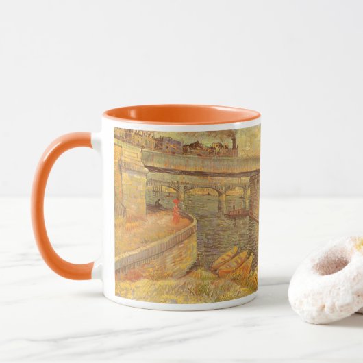 Mug Vincent van Gogh Ponts de l'autre côté de la Seine (Avec donut)