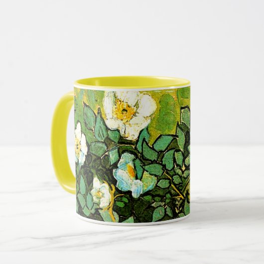 Mug Vincent van Gogh - Roses sauvages, (Devant gauche)