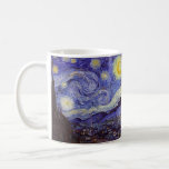 Mug Vincent Van Gogh Starry Nuit Vintage Art<br><div class="desc">Vincent van Gogh Starry Night Art Peinture Starry Night est un tableau de l'artiste post-impressionniste néerlandais Vincent van Gogh. Le ciel bleu de la nuit est rempli de nuages tourbillonnants, d'étoiles et d'une lune brillante croissant. La Nuit étoilée est la seule nocturne de la série de vues depuis la fenêtre...</div>
