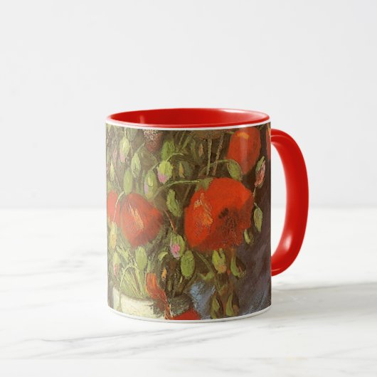 Mug Vincent van Gogh Vase à vie morte avec des pavots  (Devant droit)