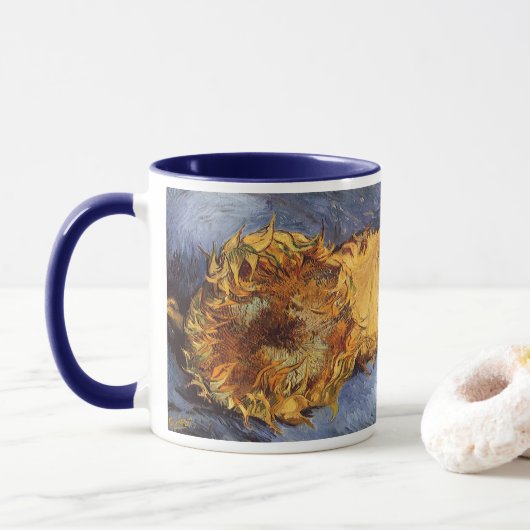 Mug Vincent van Gogh - Vie morte : Deux tournesols cou (Avec donut)