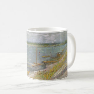 Mug Vincent van Gogh - Vue d'une rivière avec des bate