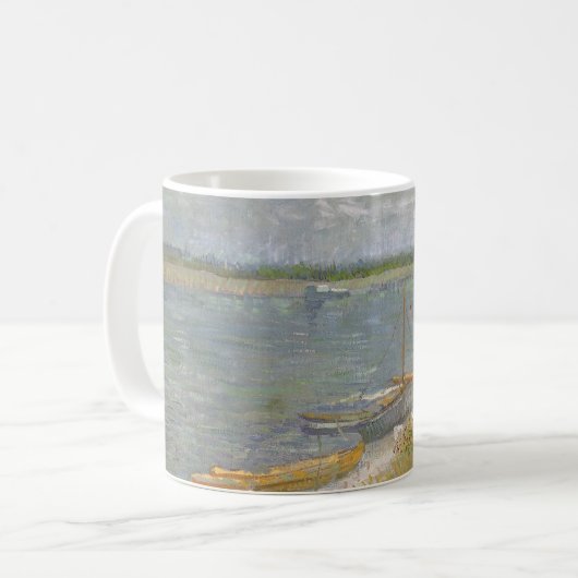 Mug Vincent van Gogh - Vue d'une rivière avec des bate (Devant gauche)