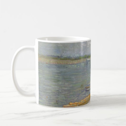 Mug Vincent van Gogh - Vue d'une rivière avec des bate (Gauche)