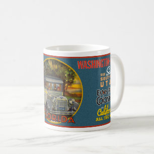 Mug VINTAGE 1930-40s VOYAGE USA THÈME