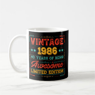 Mug Vintage 1986 Fabriqué en 1986 40e Anniversaire 40