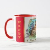 Mug Vintage 2 lapins OEufs de Pâques Vacances (Gauche)