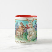 Mug Vintage 2 lapins OEufs de Pâques Vacances (Centre)