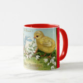 Mug Vintage 2 Poulets Et Oeufs Pâques (Devant droit)