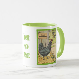 Mug Vintage à la ferme avec les oeufs Good Morning Mam