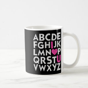 Mug Vintage Abc Je T'Aime Alphabet De Coeur Saint Vale