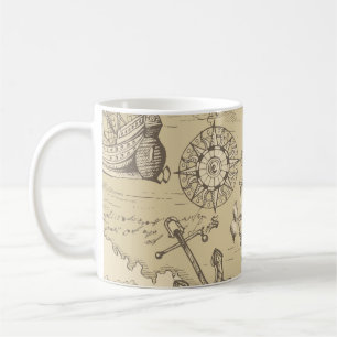 Mug Vintage abstrait sans faille motif sur le thème de