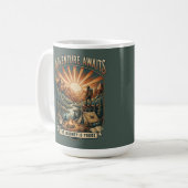 Mug Vintage Adventure Awaits Retro Mountain (Devant gauche)