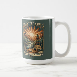 Mug Vintage Adventure Awaits Retro Mountain